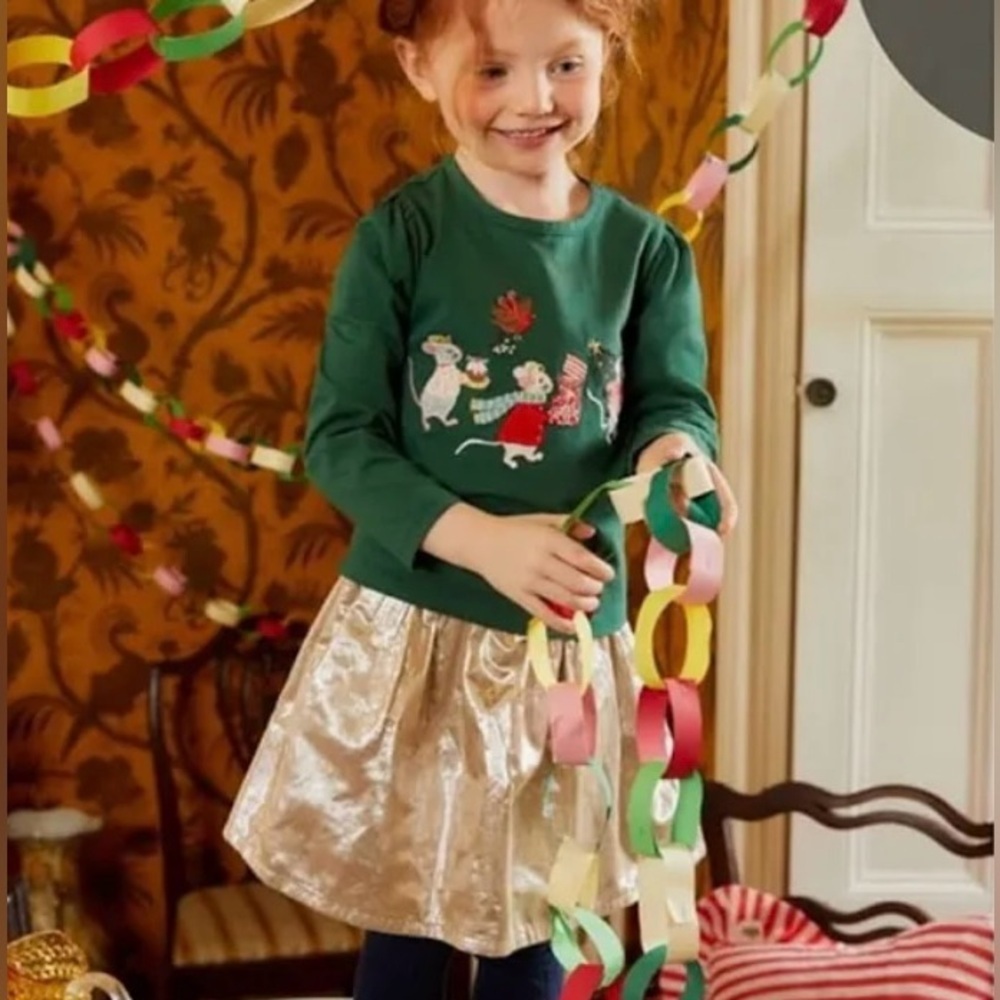 Mini Boden Sz 5-6Y Gold Party Skirt - Picture 3 of 7